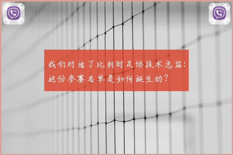 我们对话了比利时足协技术总监：这份参赛名单是如何诞生的？